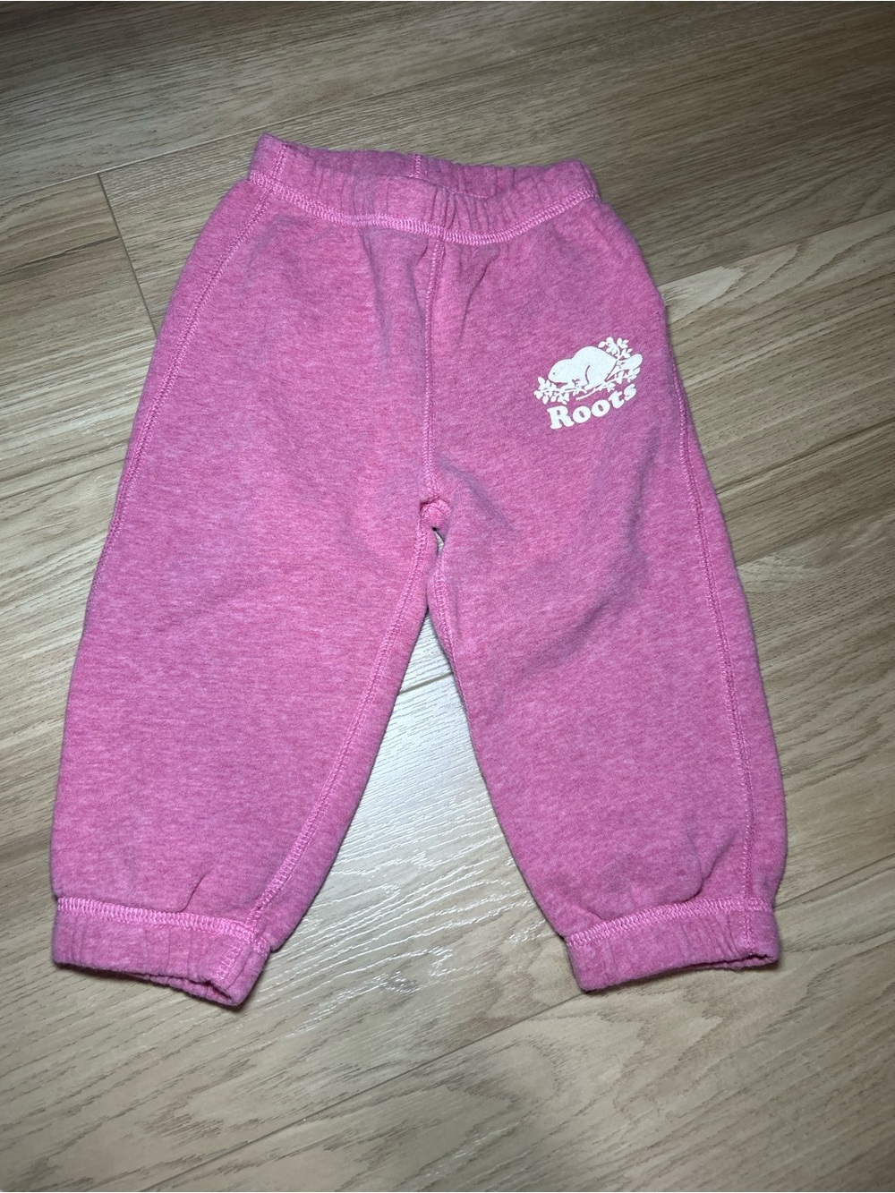 Roots Kids Heather Pink Sweatpants with Logo